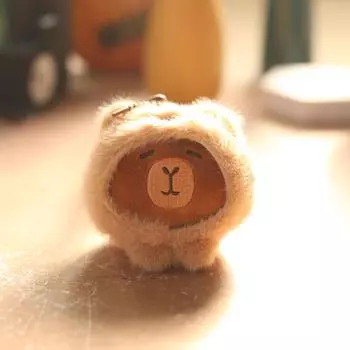 11 см Милая кукла капибара Плюшевый брелок Чучело морской свинки Симуляция капибары Мягкая кукла Плюшевый подарок Животное Капибара Аниме Пушистая игрушка