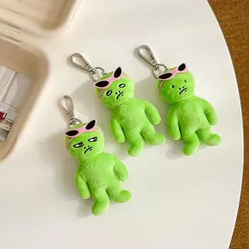 11 см зеленый инопланетянин плюшевый брелок подвеска милый забавный мультяшный капюшон кукла игрушка сумка подвеска подарок на день рождения