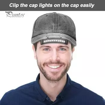 11 светодиодных фар с зажимом для шляпы, свободные руки, портативный USB аккумулятор, супер яркий, легкий, портативный, на открытом воздухе, для ночной рыбалки, для верховой езды, для кемпинга, налобный фонарь чёрный