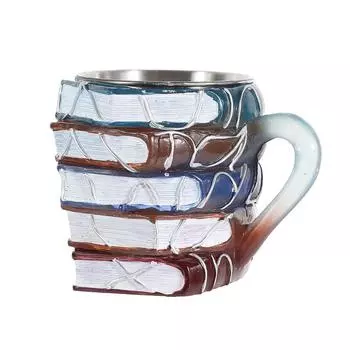 11 унций Кофейная чашка Безопасная Уникальная Кружка для кофе в виде стопки книг Креативная 3D-расписанная кружка-книга Читатели Писатель Resin