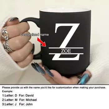 11 унций персонализированная индивидуальная черная кружка для молока с надписью для кафе, керамическая кружка для кофе, чашка для питья, чашка для чая, праздничные подарки 301-400ml