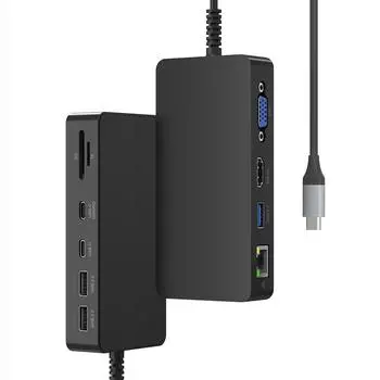 11 в 1 для Microsoft Surface Dock с портом питания для Surface Dock SD/TF Card Reader 100 Мбит/с LAN для Surface Pro 11/10/9/8/X/7