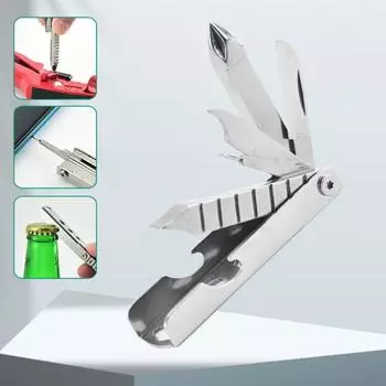 11-в-1 многофункциональный брелок из нержавеющей стали, гаджет, портативный компактный размер, открывалка для бутылок, отвертка