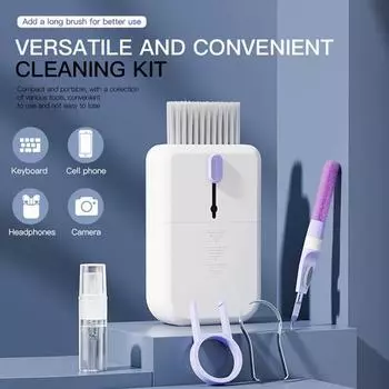 11 в 1 набор для чистки клавиатуры портативный набор для чистки ноутбука с щеткой экран спрей съемник клавиш для телефона планшета объектива камеры наушников белый