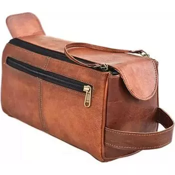 11 Защитная сумка для туалетных принадлежностей из козьей кожи, набор для бритья, мужской чехол для бритья 11 x 4 x 5 in коричневый