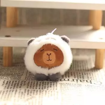 11 см Милая кукла капибара Плюшевый брелок Чучело морской свинки Симуляция капибары Мягкая кукла Плюшевый подарок Животное Капибара Аниме Пушистая игрушка A5