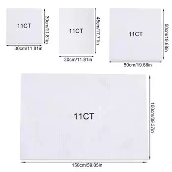 11CT 5Pcs Aida Ткань Diy Cross Stitch Ткань для вышивки крестом Хлопковая ткань для вышивки Сетка для вышивки холст листы 30x45см 30x30см