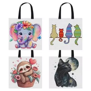 11CT Набор для вышивки мультяшных животных Персонализированная сумка для начинающих 3