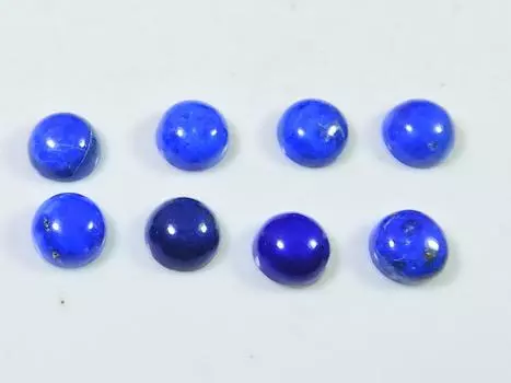 11Cts Natural Blue Lapis Lazuli Round Cabochon Loose Gemstone 8Pcs Lot 6X6MM RQ-1859