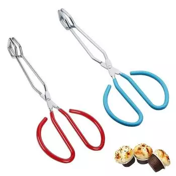 11Inch Baking Pastry Cooking Kitchen Supplies Food Scissor Tongs BBQ Tools Barbecue Clamp красный