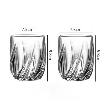 11oz/12.7oz Carved Wine Glasses Coffee Mug Drinking Glasses Bar Cocktail Brandy Glasses Transparent Tea Mug Juice Beverage Cups 2pcs