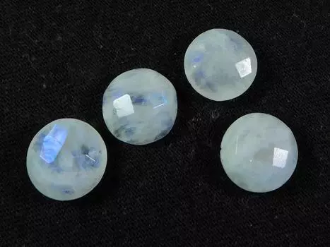 11X11MM натуральный радужный лунный камень огранки «Клетка» круглый россыпью драгоценный камень 4 шт. лот RML-993