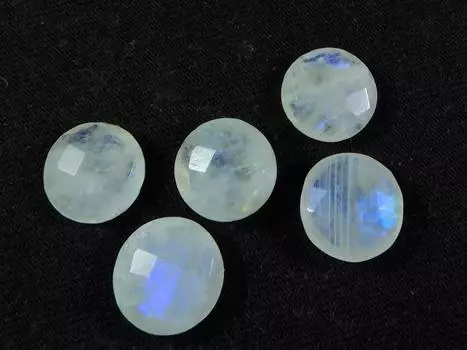 11X11MM натуральный радужный лунный камень огранки «Клетка» круглый драгоценный камень россыпью 5 шт. лот RML-991