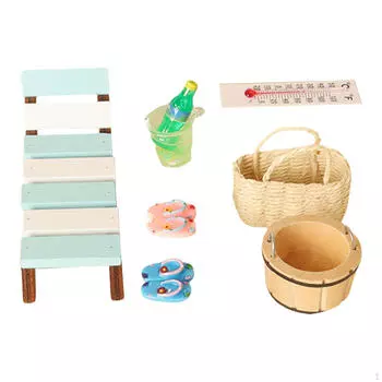 11x 1:12 масштаб кукольный пляжный стул мебель набор поделки мини игрушка пальма форма