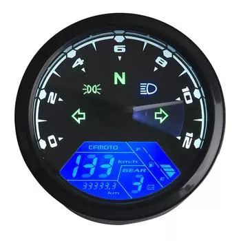 12000 об/мин, 6 передач, универсальный мотоцикл, ЖК-цифровой спидометр, одометр 199 км/ч чёрный