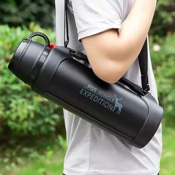 1200-2500 мл термос большой емкости бытовой походный пустой термос чашка автомобиль портативный дорожный 1200ml серебряный