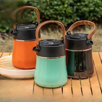 1200 м портативный термочувствительный бытовой чайник для старого белого чая с изоляцией, большой емкости L316, чайник из нержавеющей стали 1.2L чёрный