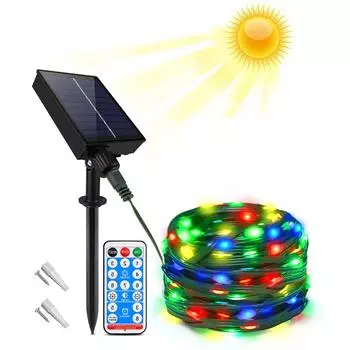 1200 мАч перезаряжаемая солнечная светодиодная строка 100 м, 50 м, 30 м, 20 м, 10 м, уличные солнечные фонари, украшения сада, гирлянда, Рождество, Новый год 10M белый