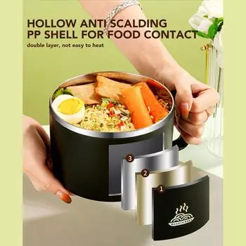 1200 мл 304 нержавеющая сталь миска для лапши микроволновая печь лапша миска с палочками для еды ложка вилка портативная супница миска для приготовления рамена серебряный