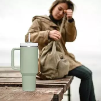 1200 мл, экологически чистая, большая емкость, термостойкая, легко чистящаяся автомобильная изолированная чашка, студенческая соломенная вода, подарок на день рождения 1200ml