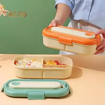 1200 мл Bento Box Микроволновая печь с подогревом для сохранения тепла Безопасная практичная студенческая коробка Bento Контейнер для салатов и фруктов для офисных работников оранжевый