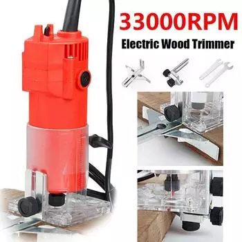 1200 Вт 35000 об/мин Деревообрабатывающий электрический триммер Дерево фрезерование Гравировка Пазование Обрезная машина Ручная резьба по дереву Фрезер по дереву