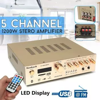 1200 Вт 580BT 5-канальный Bluetooth домашние цифровые усилители 220 В Hi-Fi стерео AV усилитель объемного звучания SD FM караоке усилители домашнего кинотеатра