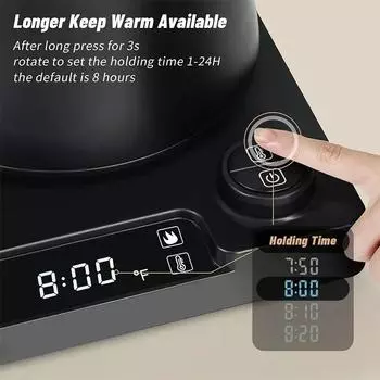 1200 Вт Нержавеющая сталь Без BPA чайник для заваривания чая Кофеварка Электрический чайник Электрический чайник с изогнутой шеей для кофе us чёрный