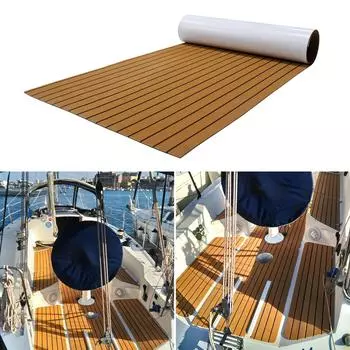 1200x550x5mm EVA Foam Faux Teak Boat Decking Mat Brown Deck Sheet Yacht Flooring Anti Skid Mat Self Adhesive Vehicle Pad черный коричневый