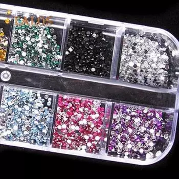 1200x резак 2 мм разноцветные кончики для дизайна ногтей акриловые маникюрные наклейки + чехол для декора ногтей