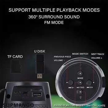 1202 TWS шокирующий мощный бас портативный беспроводной Bluetooth-динамик для дома небольшой динамик сабвуфер высокой громкости чёрный