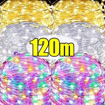 120/10M светодиодные гирлянды USB/батарейное питание медная проволока гирлянды рождественские огни свадебные украшения для вечеринок USB- 10m