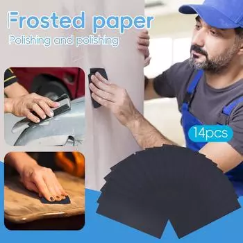120-3000, влажная и сухая наждачная бумага 9 х 3,6 дюйма, подходит для отделки деревянной мебели, шлифовки металла и полировки автомобиля, всего 14 шт. One Size чёрный