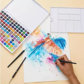 120 цветов с высокой пигментной нагрузкой, акварельные краски, бескислотные пластиковые смешиваемые дорожные одноцветные акварельные краски, набор, принадлежности для красок 120 colour