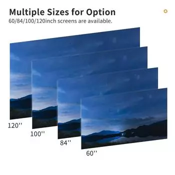 120-дюймовый портативный металлический экран проектора AntiLight Movie Screen 16: 9 3D 4K 1080P HD Складной 100 Inch серый