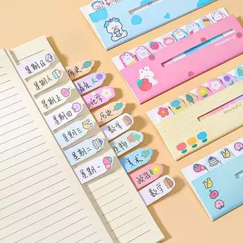 120 кавайных стикеров с животными, классификационный индекс, наклейка, этикетка, закладка