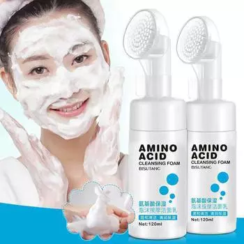 120 мл Amino Acid Face Deep Cleansing Cream Foam Cleanser с кисточкой 120ml