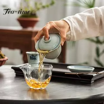 120 мл Atique Had-Paited Double Line Art Gaiwan чашка ручной работы блюдце чайная супница крышка для заваривания чая чаша китайский чайный сервиз коллекция 9.5x7.4cm 120ml