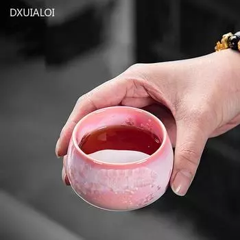 120 мл чашка для чая ручной работы, высококачественная хрустальная глазурь, керамическая чашка, сувенир, чайный домик для кунг-фу, чашка для чая, подарочная коробка