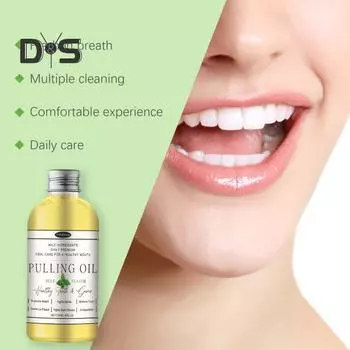 120 мл кокосового масла для полоскания рта, натуральное отбеливание зубов, чистка полости рта, устранение неприятного запаха изо рта, здоровые зубы и десны, ополаскиватель для полости рта 1pc