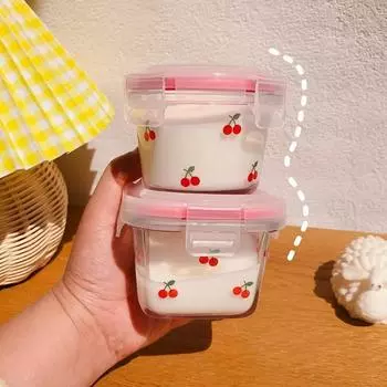 120 мл корейская вишневая мини-запечатанная коробка с сердечком для милой девушки, стеклянная фруктовая коробка для закусок, небольшая емкость, свежая коробка, банки с крышкой