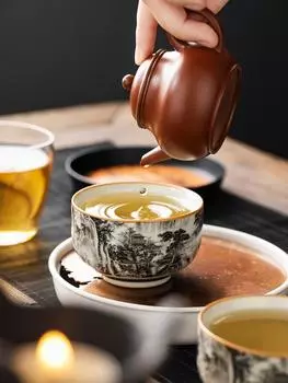 120 мл Landscape Ru Kiln Master Cup Бытовая чашка для чая Ручная работа Чашка для чая Чашка для запаха Чайный сервиз Принадлежности Чайная утварь Чашка для чая 200ml