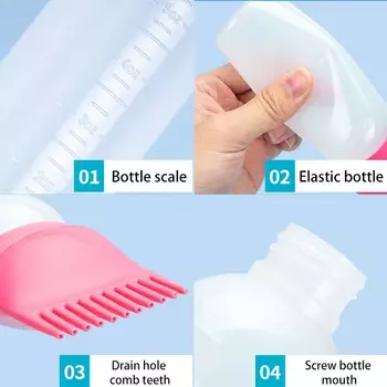 120 мл расческа для корней волос бутылка-аппликатор для окрашивания волос масляная краска кисть выдавливание бутылки для укладки ABS сменный контейнер