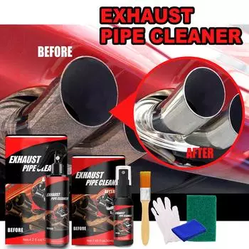 120 мл средство для удаления ржавчины с выхлопной трубы автомобиля мотоцикла очиститель выхлопной трубы с резиновыми перчатками щетка набор инструментов для автообслуживания