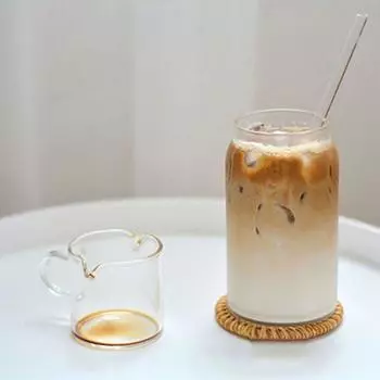 120 мл стеклянная чашка для эспрессо, банка для молока, прозрачная стеклянная кофейная утварь с двойным горлышком, кувшин для молока, термостойкая кухонная кружка 101-200ml