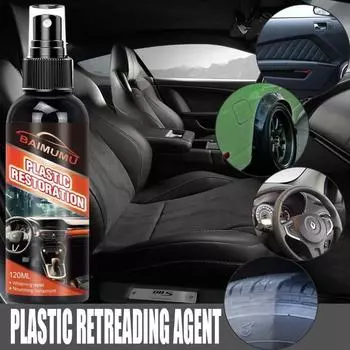 120 мл Универсальное средство для восстановления пластика автомобиля – восстанавливающее средство для блеска салона/экстерьера, покрытие для ремонта резиновых бамперов и защиты от старения