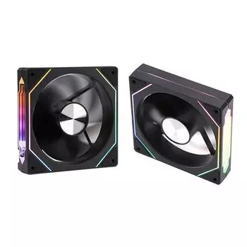 - 120-мм вентилятор для корпуса с эффектом бесконечного зеркала 5 В 3-контактный ARGB 4-контактный вентилятор PWM(Черный перевернутый