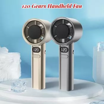 120 передач Ручной вентилятор Настольный небольшой вентилятор Портативный USB-зарядный турбовентилятор Высокоскоростной мини-вентилятор Дисплей данных Вентиляторы для кондиционера
