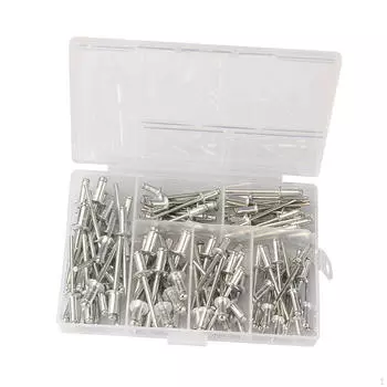 120 шт., алюминиевые заклепки с низкой прочностью на растяжение и сдвиг, портативный футляр для хранения с открытым концом