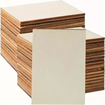 120 шт. деревянные прямоугольные вырезы 2x3 дюйма, пустые деревянные прямоугольники, ломтики деревянных прямоугольников, деревянные вырезы, плитка для поделок, поделки, живопись 120pcs